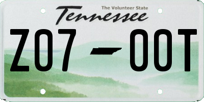TN license plate Z0700T
