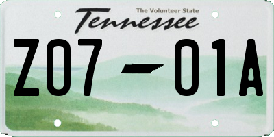 TN license plate Z0701A