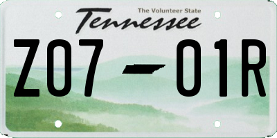 TN license plate Z0701R