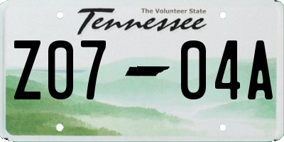 TN license plate Z0704A