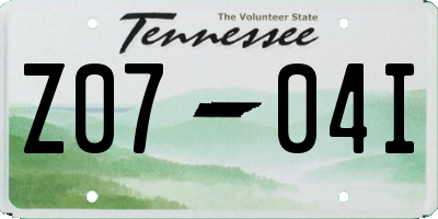 TN license plate Z0704I