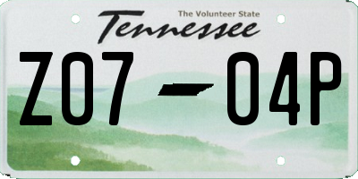 TN license plate Z0704P