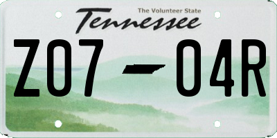 TN license plate Z0704R