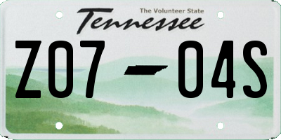 TN license plate Z0704S