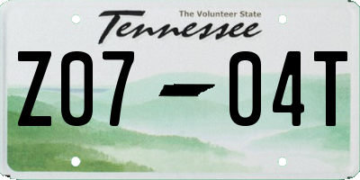 TN license plate Z0704T
