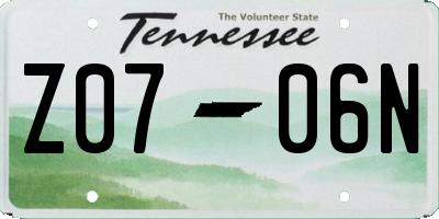 TN license plate Z0706N