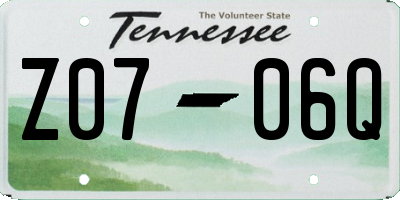 TN license plate Z0706Q