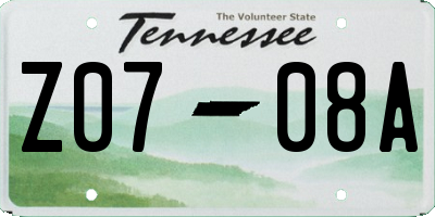 TN license plate Z0708A