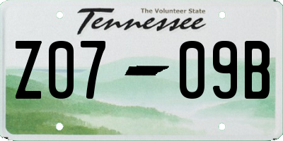 TN license plate Z0709B