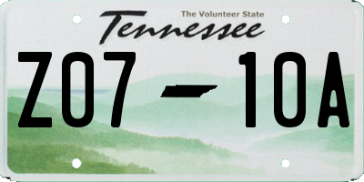 TN license plate Z0710A