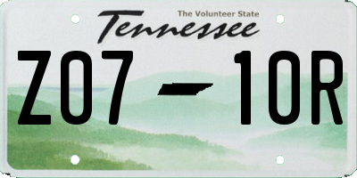 TN license plate Z0710R