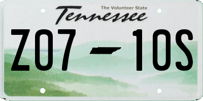 TN license plate Z0710S