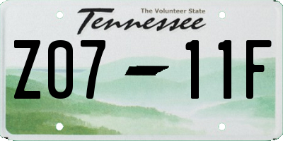 TN license plate Z0711F