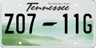TN license plate Z0711G