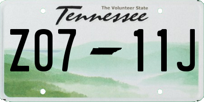 TN license plate Z0711J