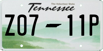 TN license plate Z0711P