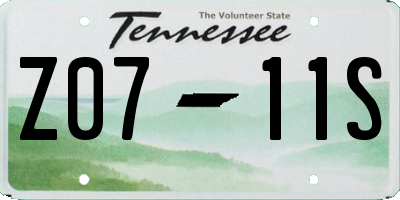 TN license plate Z0711S