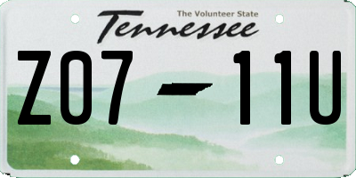 TN license plate Z0711U