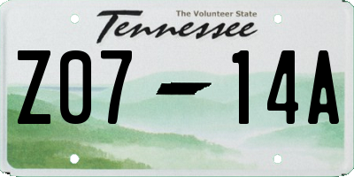 TN license plate Z0714A