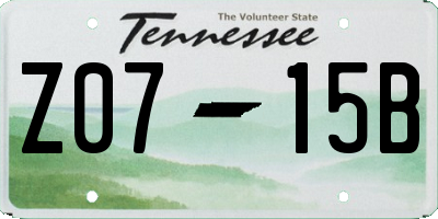 TN license plate Z0715B