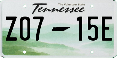 TN license plate Z0715E