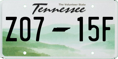TN license plate Z0715F