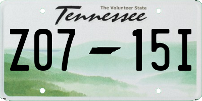TN license plate Z0715I