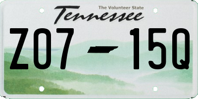 TN license plate Z0715Q