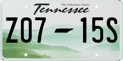 TN license plate Z0715S