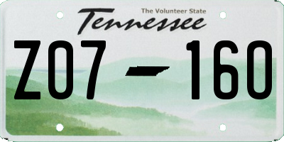 TN license plate Z0716O