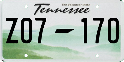 TN license plate Z0717O
