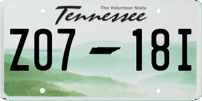 TN license plate Z0718I