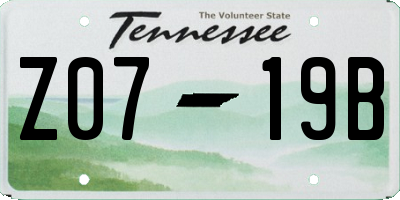 TN license plate Z0719B