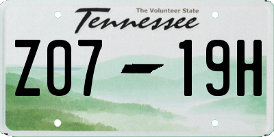 TN license plate Z0719H