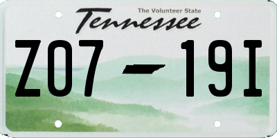 TN license plate Z0719I