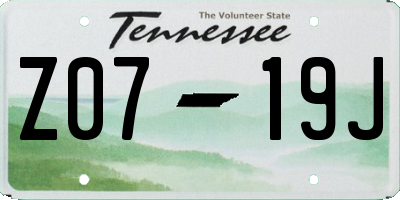 TN license plate Z0719J