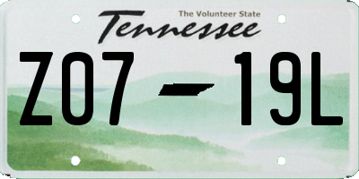 TN license plate Z0719L