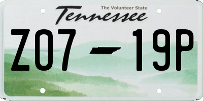 TN license plate Z0719P
