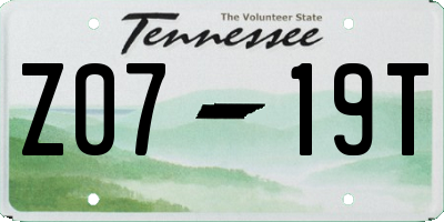 TN license plate Z0719T