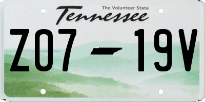 TN license plate Z0719V