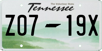 TN license plate Z0719X