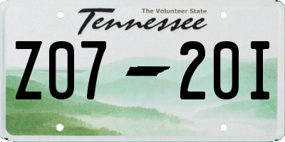 TN license plate Z0720I