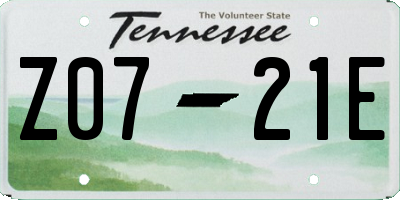 TN license plate Z0721E