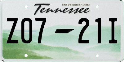 TN license plate Z0721I