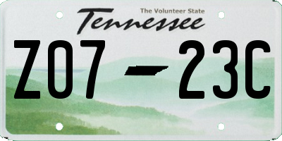 TN license plate Z0723C