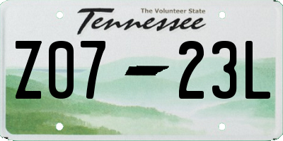 TN license plate Z0723L