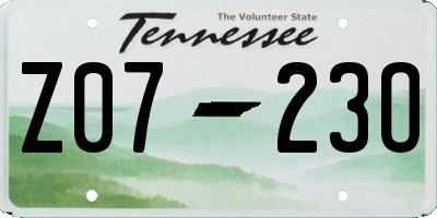 TN license plate Z0723O