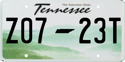 TN license plate Z0723T