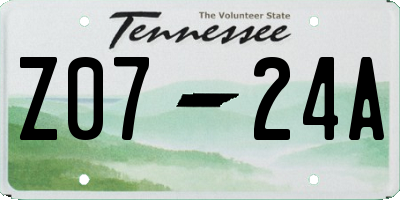 TN license plate Z0724A