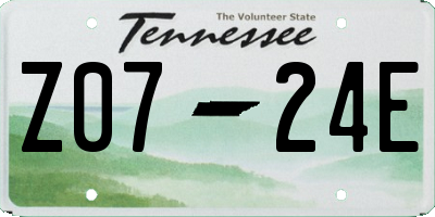 TN license plate Z0724E